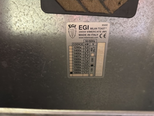 1566577-5 Bandbrödrost / rullbandsbrödrost - EGI Milan Toast 1805x