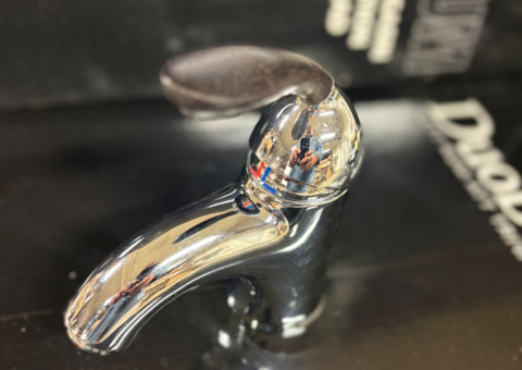 Basin mixer - Cristina Rubinetterie, wooden handle, chrome