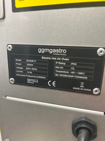 1519311-8 Varmluftsugn - GGM Gastro EHONP17