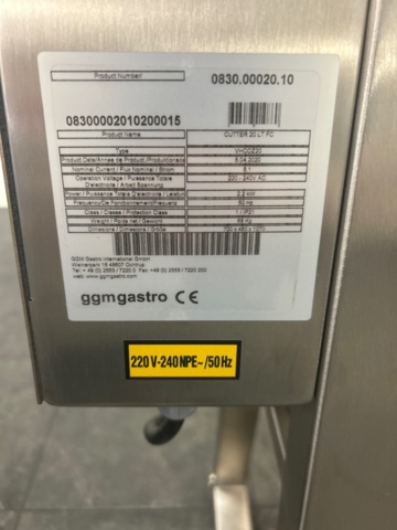 1519315-7 Cutter - GGM Gastro VHCOZ20
