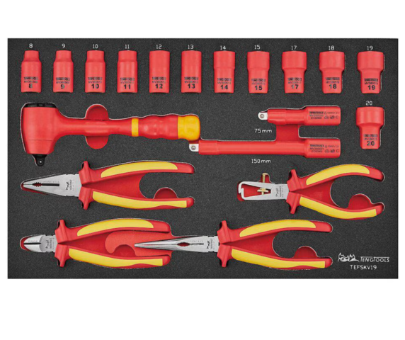 1561280-1 Verktygssats - Teng Tools TEFSKV19, 19 delar, 1000 V