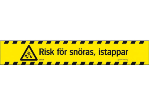 Warning tape, 5 pcs - System text, risk of snow drifts and icicles, 75 mm x 50 m