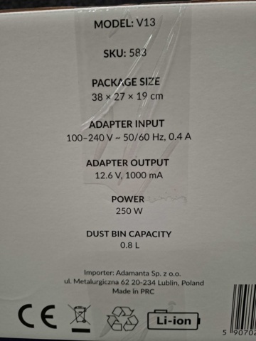 1567760-6 Cordless vacuum cleaner ADM with foldable tube
