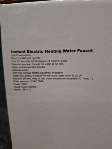 1567774-5 Electric water tap - fast heating