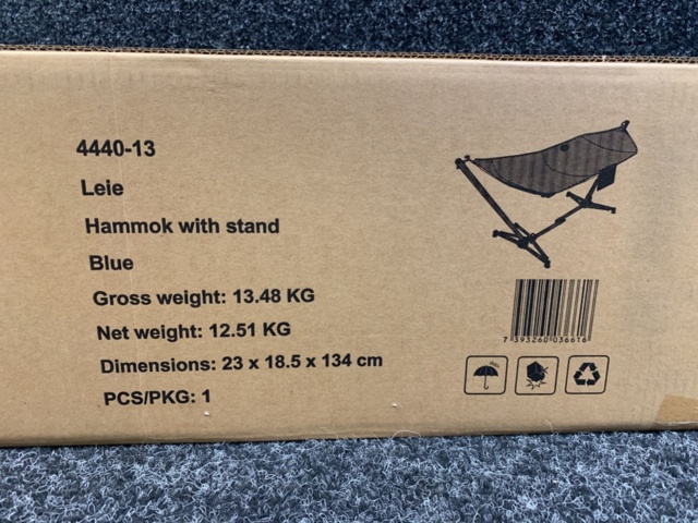 1568105-4 Hängmatta Brafab Leie med stativ Blå
