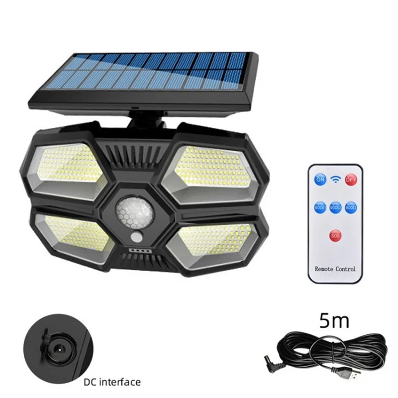 1567815-2 Solar panel motion sensor outdoor lantern 180-LED