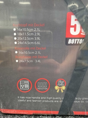1567845-4 Rostfri stekpanna och kokkärlset med lock – 12 delar