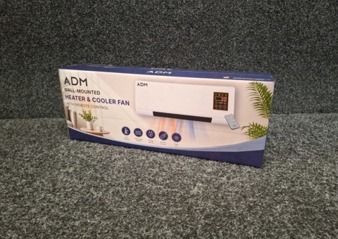 Wall-mounted heating and cooling fan with remote control
