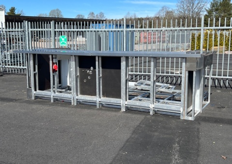 Frame for outdoor bar / serving counter with stainless steel countertop