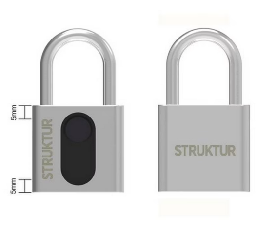 1568312-1 Hänglås, 4 st - Miller's Fingerprint, fingeravtryck, upp till 20 användare