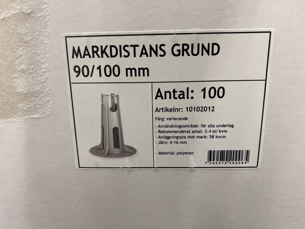 1568342-2 100 pcs Ground spacers Basic 90/100mm