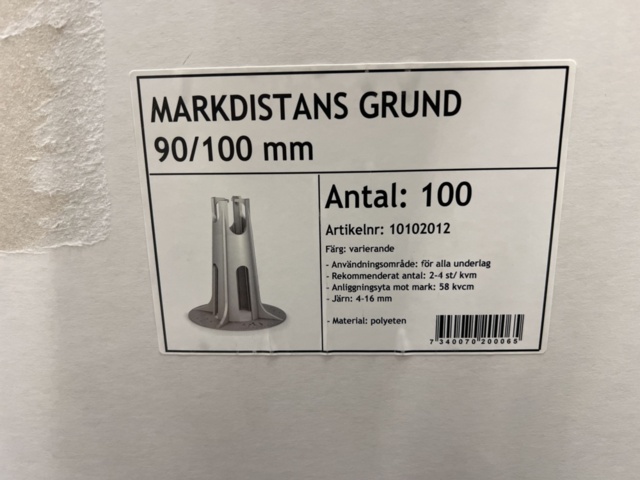 1568342-2 100 pcs Ground spacers Basic 90/100mm