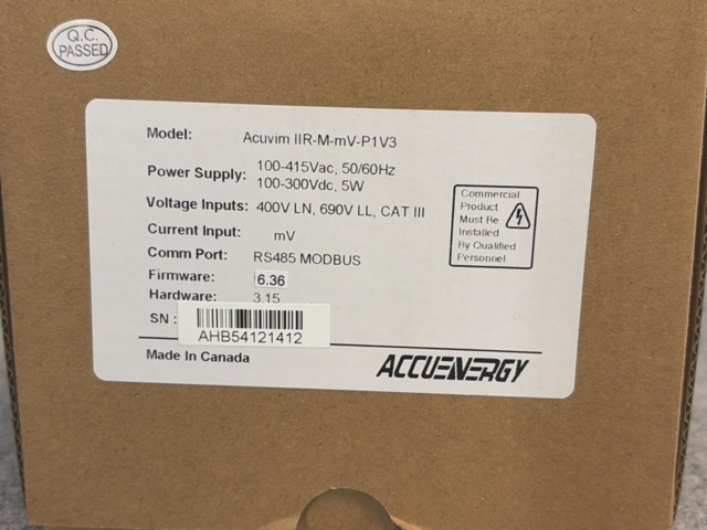 1308579-10 Power meter - Accuenergy Acuvim IIR-M-mV-P1V3