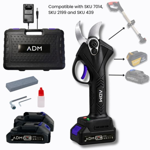 1567792-2 Cordless electric pruning shears/securing tools - incl. battery 21V