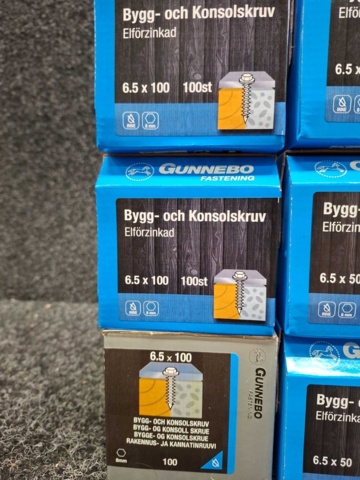 1567211-3 9 st Förpackningar Bygg- & konsolskruv, Gunnebo