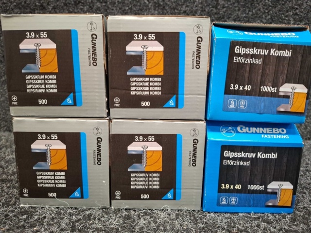 1567214-2 6 st Förpackningar Gipsskruv Kombi, Gunnebo