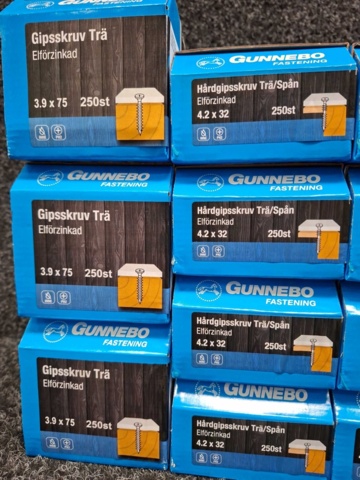 1569635-2 23 st Förpackningar Gipsskruv Trä & Hårdgipsskruv Trä/Spån, Gunnebo