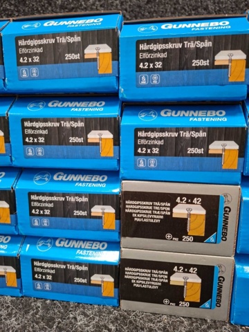 1569635-3 23 st Förpackningar Gipsskruv Trä & Hårdgipsskruv Trä/Spån, Gunnebo