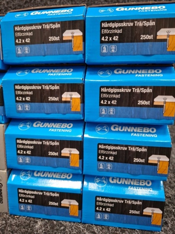 1569635-4 23 st Förpackningar Gipsskruv Trä & Hårdgipsskruv Trä/Spån, Gunnebo