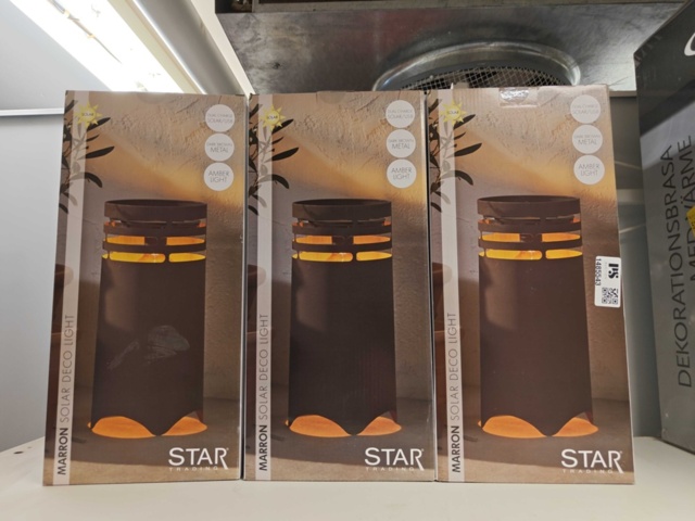 1485543-1 Solar cell lighting 3 pcs - Star Trading Marron
