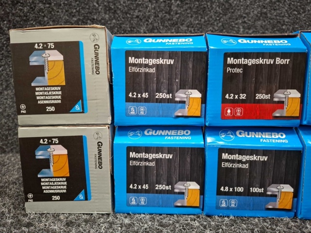 1569661-2 16 st Förpackningar Montageskruv, Gunnebo