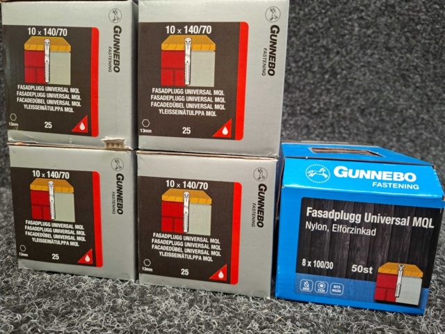 1569666-2 5 st Förpackningar Fasadplugg, Gunnebo