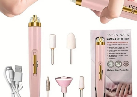Electric Nail File, 5- Pack Nail File with 5 Grinding Heads