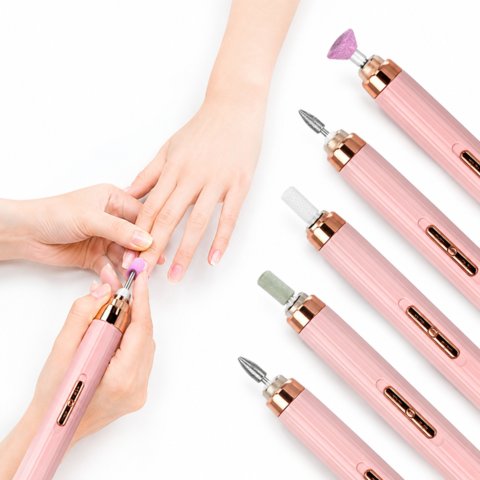 1536983-4 Elektrisk Nagelfil, 5- Pack Nagelfil med 5 sliphuvuden