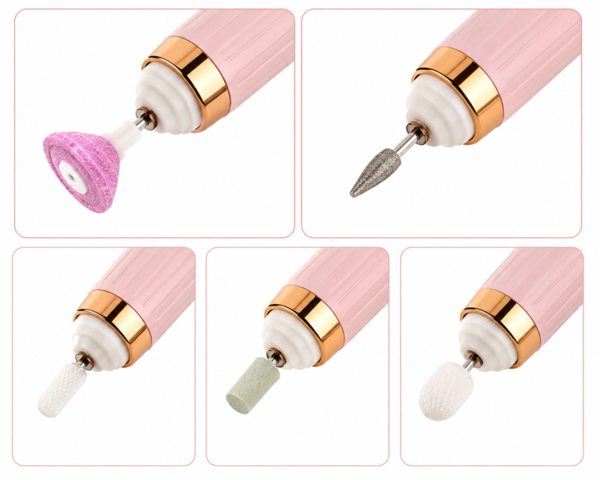 1536983-6 Elektrisk Nagelfil, 5- Pack Nagelfil med 5 sliphuvuden