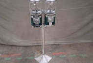 1569723 Candy vending machines, 2 pcs with stand - mechanical, transparent containers