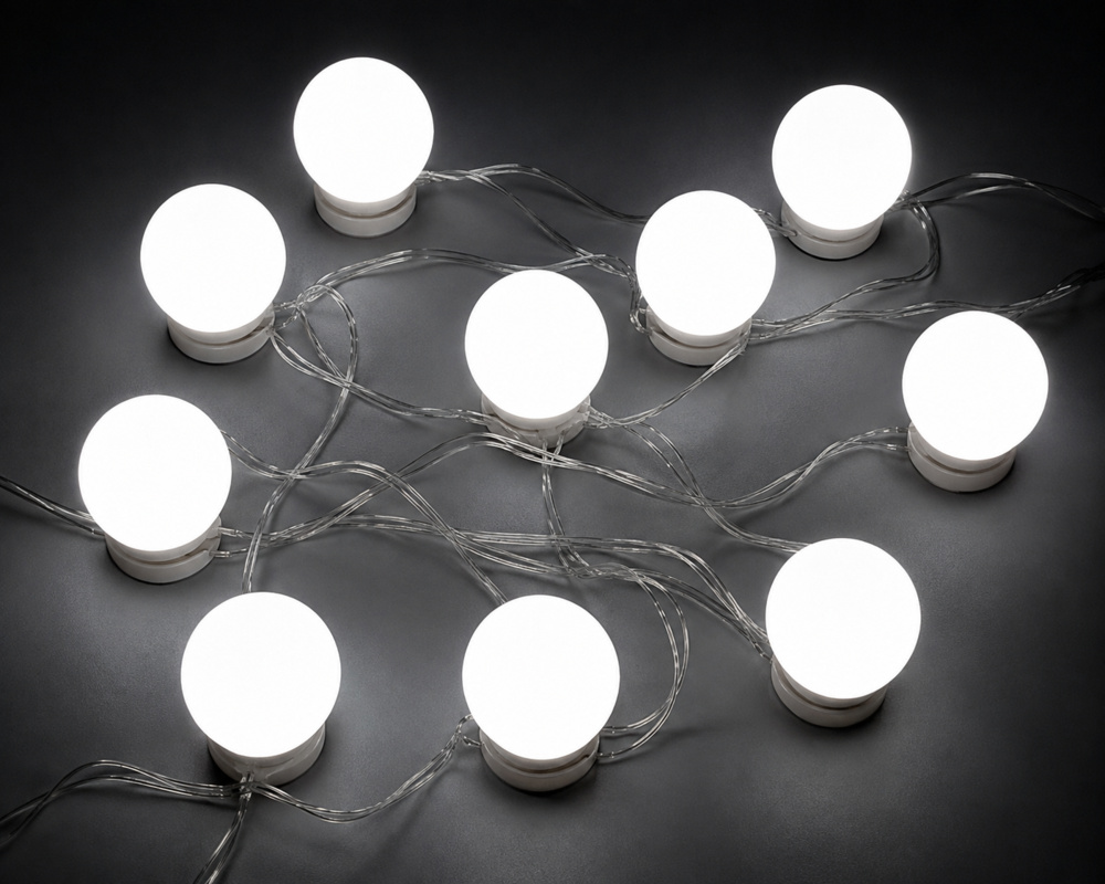 1536984-2 Vanity Light, 5-Pack With 10 LED Bulbs