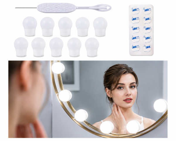 1536984-4 Sminkbordsljus, 5- Pack Med 10 LED-lampor