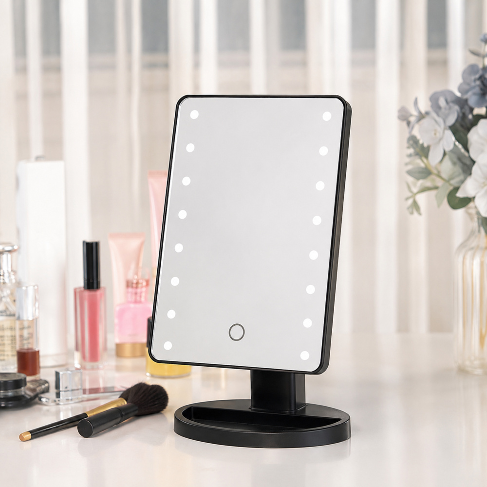 1536985-2 Make-up mirror, 5-pack with LED lighting