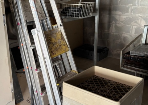 Ladders, dish racks and ice cream containers