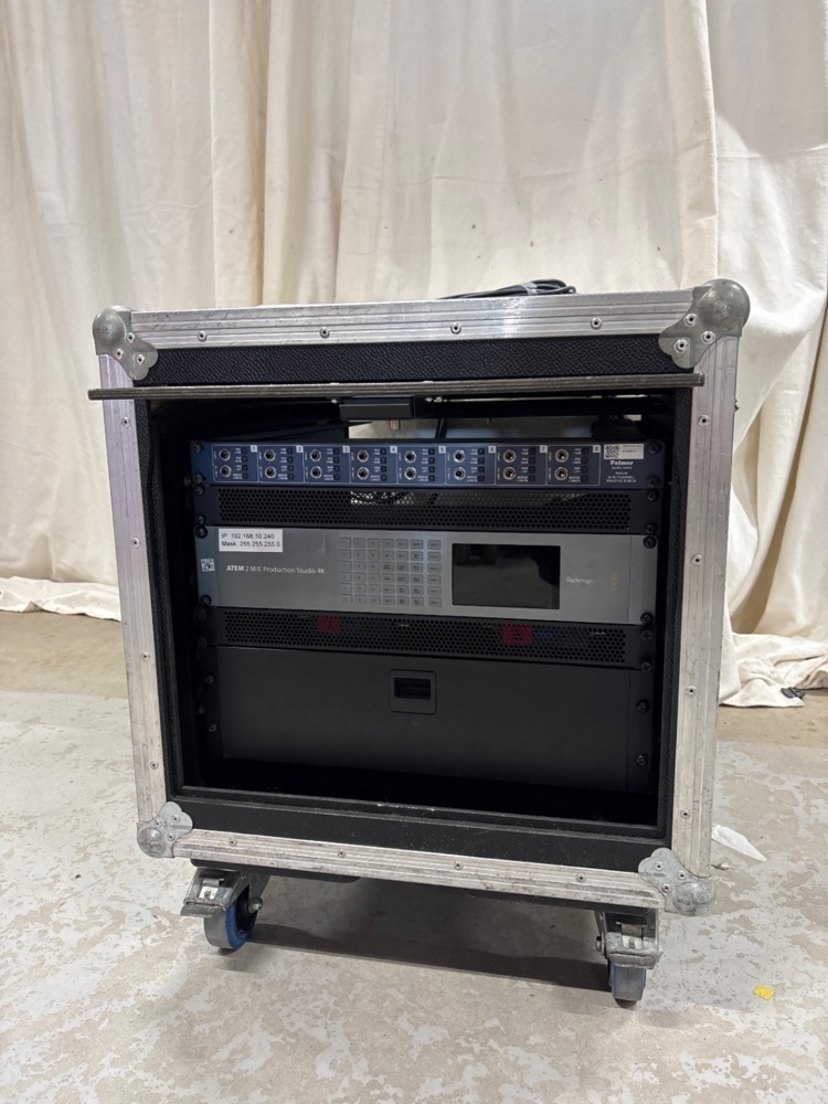 1535971-1 Small streaming rack including Blackmagic ATEM 2 M/E Production Studio 4K.