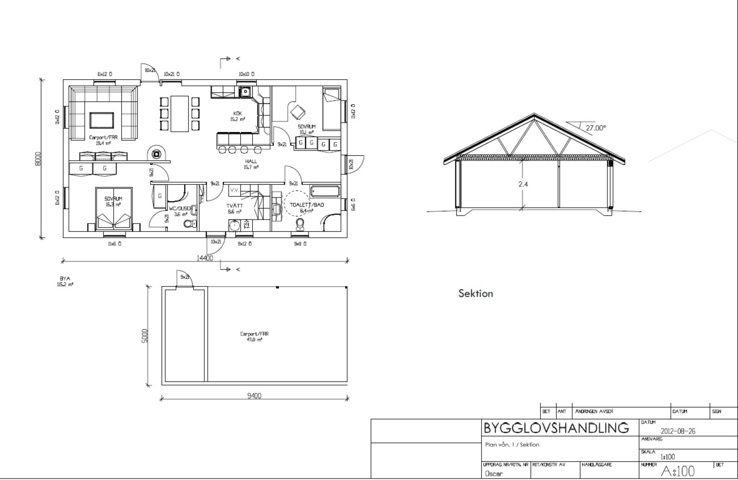 1570436-5 Frame for a bungalow / cottage about 115 square meters