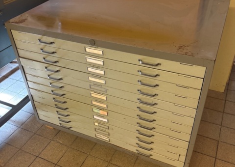 Metal drawing cabinet / map cabinet with 12 drawers