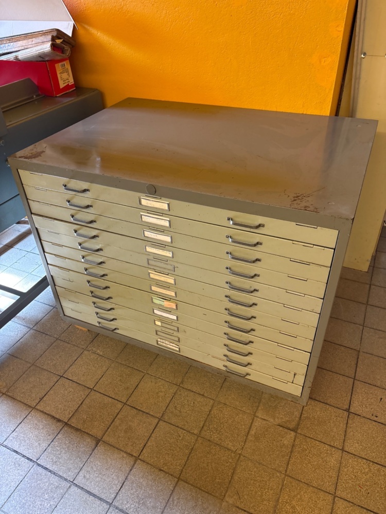 1535996-1 Metal drawing cabinet / map cabinet with 12 drawers