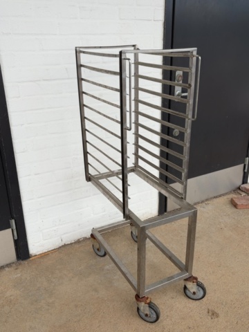 1531325-2 Sheet metal trolley with 10 guides - Stainless steel