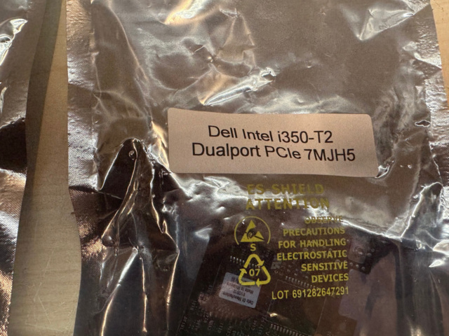 1561839-5 Nätverkskort Dell Intel i350-T2 Dualport PCIe 7MJH5 2st