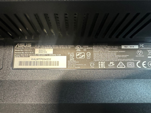 1561840-3 Datorskärm 27" ASUS MG278Q
