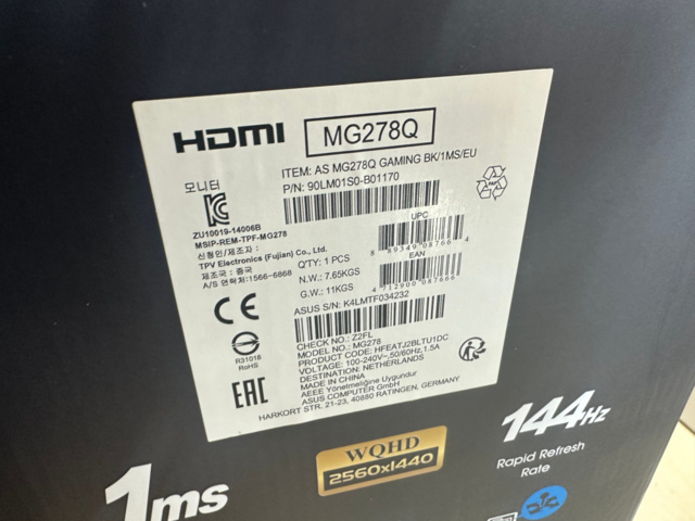 1561840-5 Datorskärm 27" ASUS MG278Q