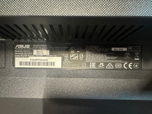 1561841-2 Datorskärm 27" ASUS MG278Q