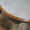 1569729-5 Cafébord, 6 st - rund bordsskiva, pelarfot, dekorativ gjutjärnsfot