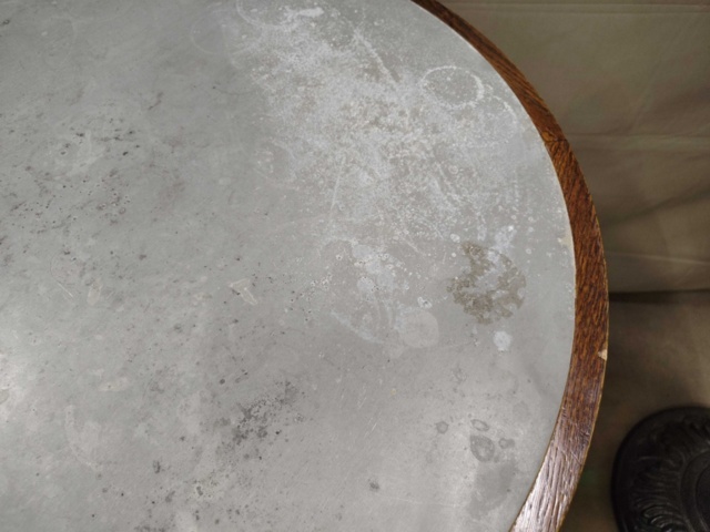 1569729-6 Cafébord, 6 st - rund bordsskiva, pelarfot, dekorativ gjutjärnsfot
