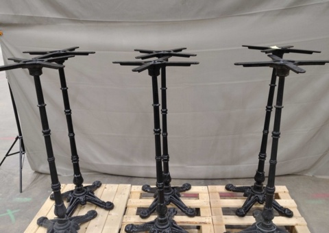 Table bases, 6 pcs - cast iron, decorative foot, height 109x48 cm