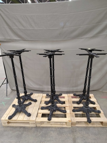 1571362-1 Bordsunderreden, 6 st - gjutjärn, dekorativ fot, höjd 109x48 cm