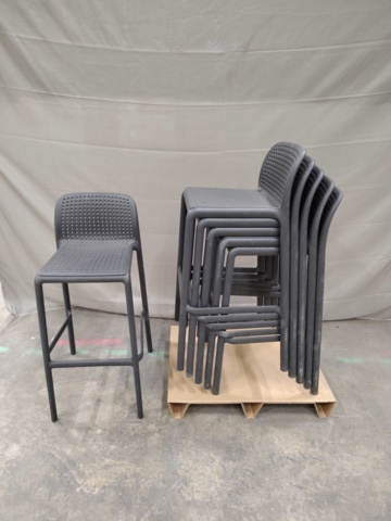 1571366-1 Barstol, 6 st - stapelbar, plast