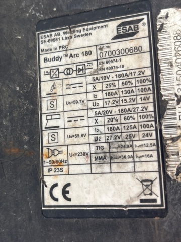 1546153-4 Svets med svetspinnar - ESAB Buddy Arc 180
