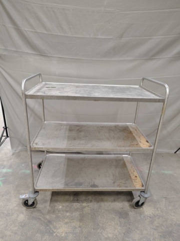 1571376-1 Serveringsvagn - 3 hyllplan, hjul, 109 x 60 x 122 cm